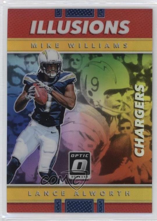 2017 Donruss Optic Illusions Red Prizm 94/99 Lance Alworth Mike Williams HOF 0l2