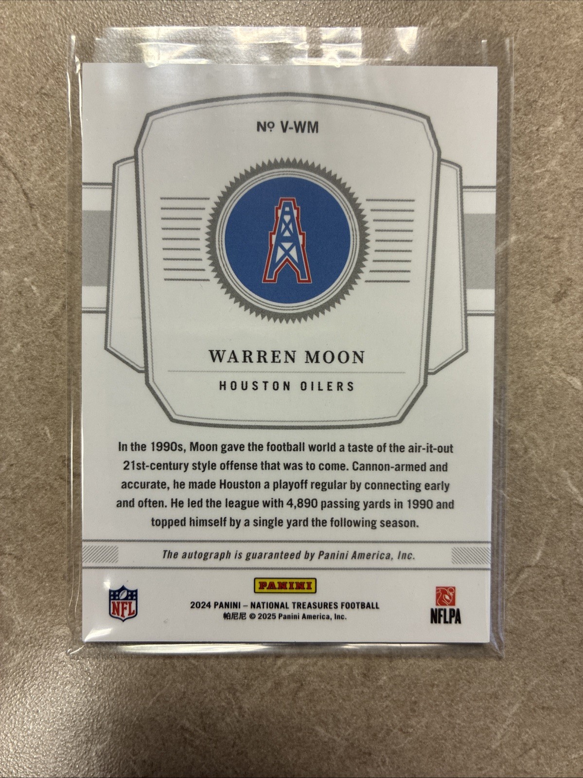 2025 Panini National Treasures Virtuoso Signatures Auto Warren Moon /25 view 2
