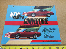 1987 Chevrolet Camaro Convertible Sales Sheet Brochure Original Dealer Piece