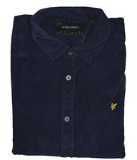 LYLE & SCOTT SHIRT SOFT COTTON NEEDLE CORD LONG SLEEVE REG FIT SIZE L CLEARANCE