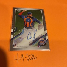 Ali Sanchez 2021 Topps Chrome Rookie Autograph RC Auto On-Card RA-ALS Mets