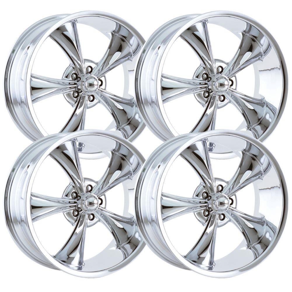 (Set-4) Ridler 695 20x10 + 20x8.5 5x5 5x127 0mm Chrome Wheels Rims 20 ...