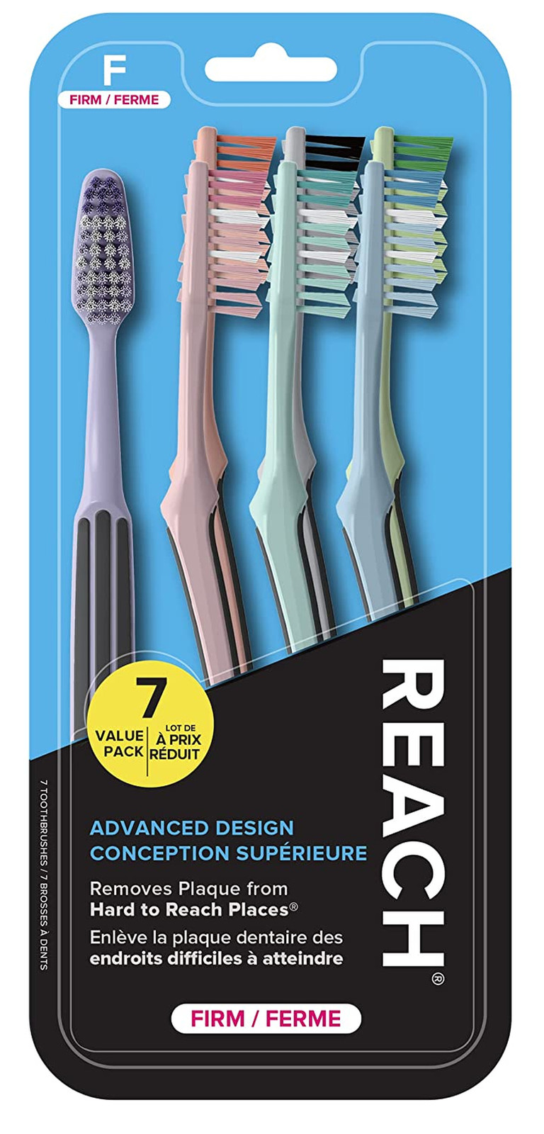 Advanced Design Toothbrush, Firm Bristles, 7 Count Value Pac