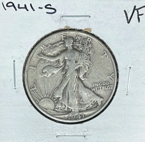 1941-S WALKING LIBERTY SILVER HALF DOLLAR ~ VERY FINE  ~NICE COIN ~90% SILVER