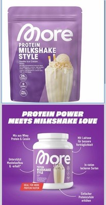 More Nutrition Protein Milkshake Style Vanilla ICE Cream 750gr Beutel OVP