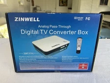 Zinwell Analog Pass-Through Digital TV Converter Box ZAT-970A White/Black New 