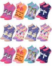 12 Pairs Girl Children Toddler Kids Cotton Ankle Socks, Low Cut, Assorted