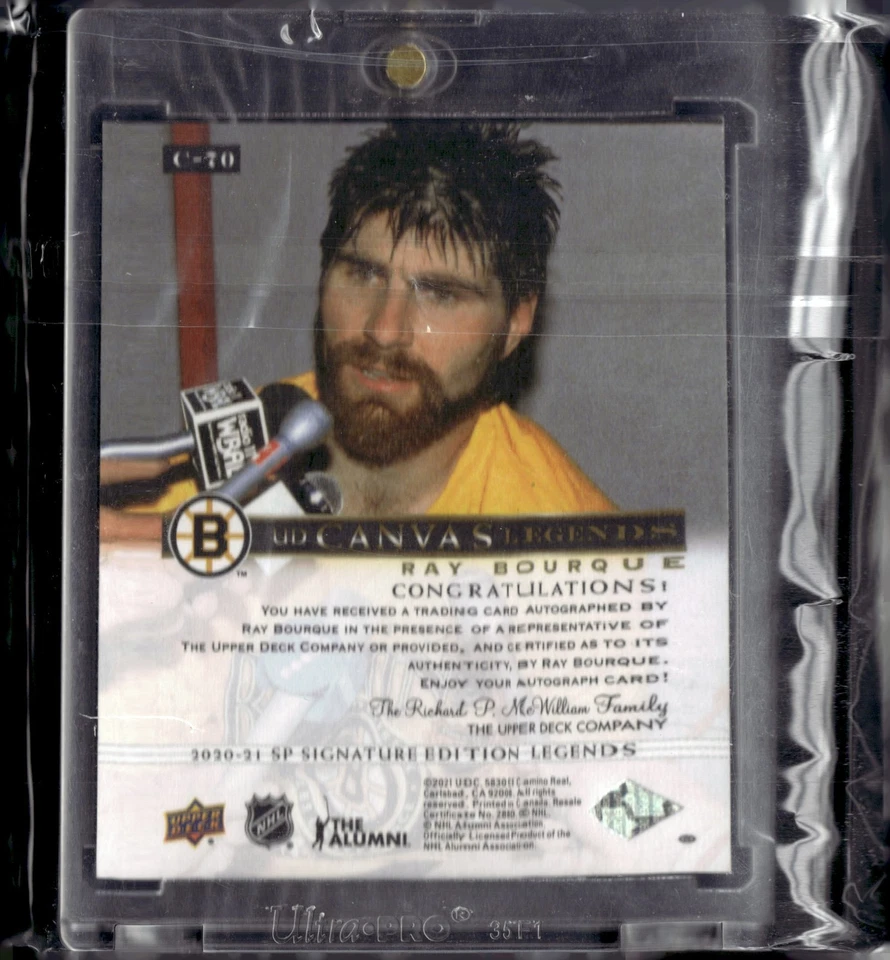 2020-21 Upper Deck SP Signature Edition Legends UD Canvas Ray Bourque Auto - Image 2 of 2