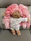 Vintage Reroot Cabbage Patch Doll With Curly Pink Hair & Green Eyes