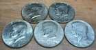 KENNEDY SILVER HALF DOLLARS 40% LOT OF 5 COINS 1965 – 1969 NICE CONDITION! 1140