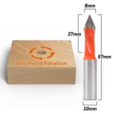 8mm Through Hole Boring Bit - Left Hand - 10mm Shank - Yonico 42108L