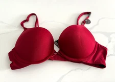 Victoria's Secret Bombshell Add-2-Cup Push-Up Bra Smooth Deep Red