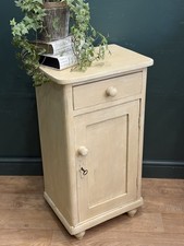 Vintage Bedside Cabinet / Side Table - Hand Painted