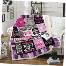 Nurse Week Throw Blanket - Soft Fluffy Sherpa Warm Blanket 130cm x 150cm Hs3