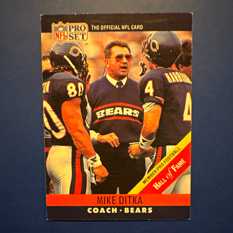 1990 Pro Set Mike Ditka #59 Chicago Bears NFL Football Trading Card