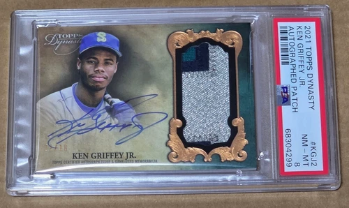 2021 Topps Dynasty KGJ2 Ken Griffey Jr. Jersey Patch Auto 1/10 Made PSA 8