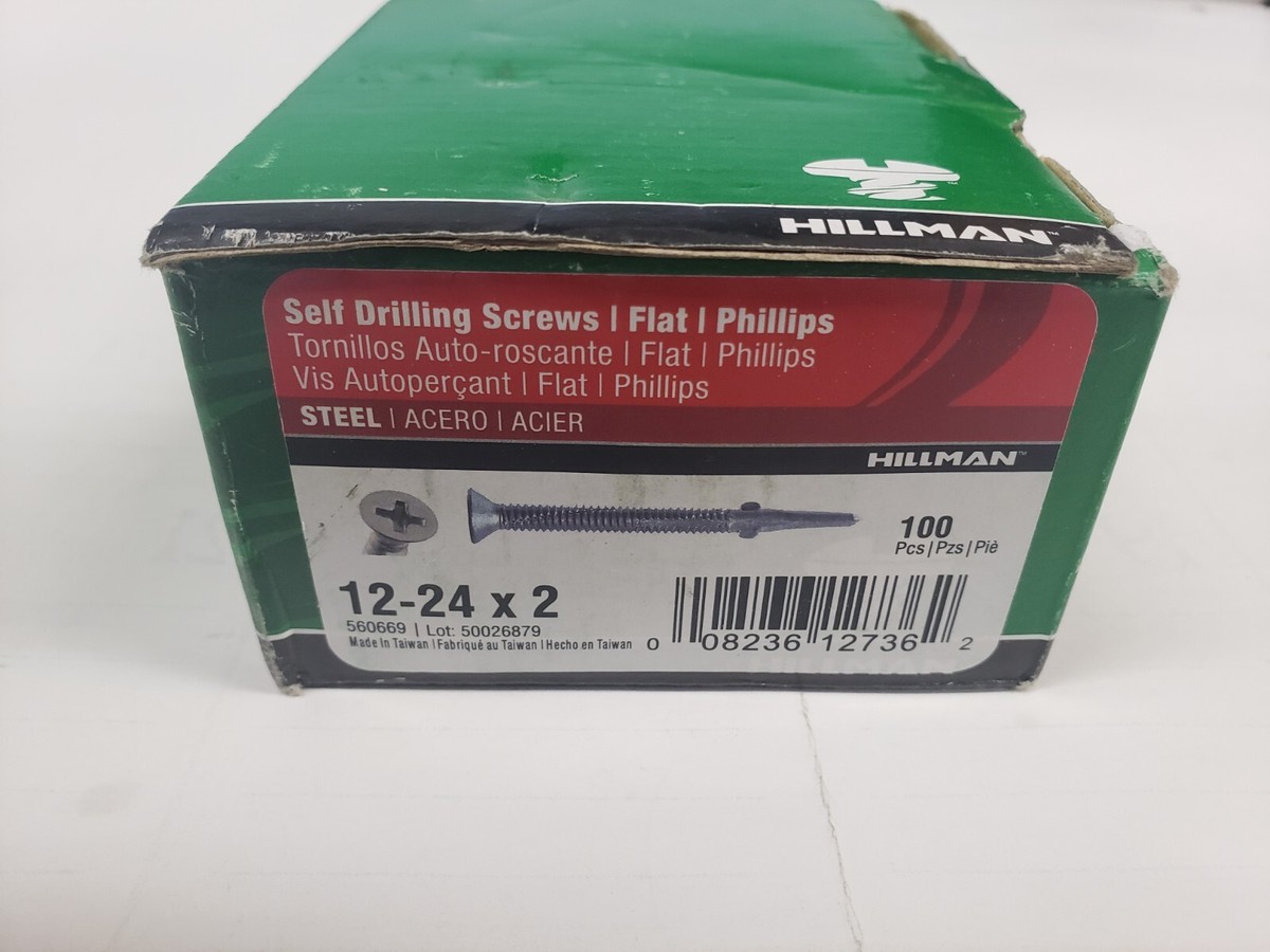 Hillman Self-Drilling Screws 2-Inch - Phillips Flat Head With Wings, Zinc, 100-Pack - View #4