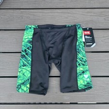 TYR Durafast Elite Plexus Swimwear Boy Green/Black Jammers Size 22 New