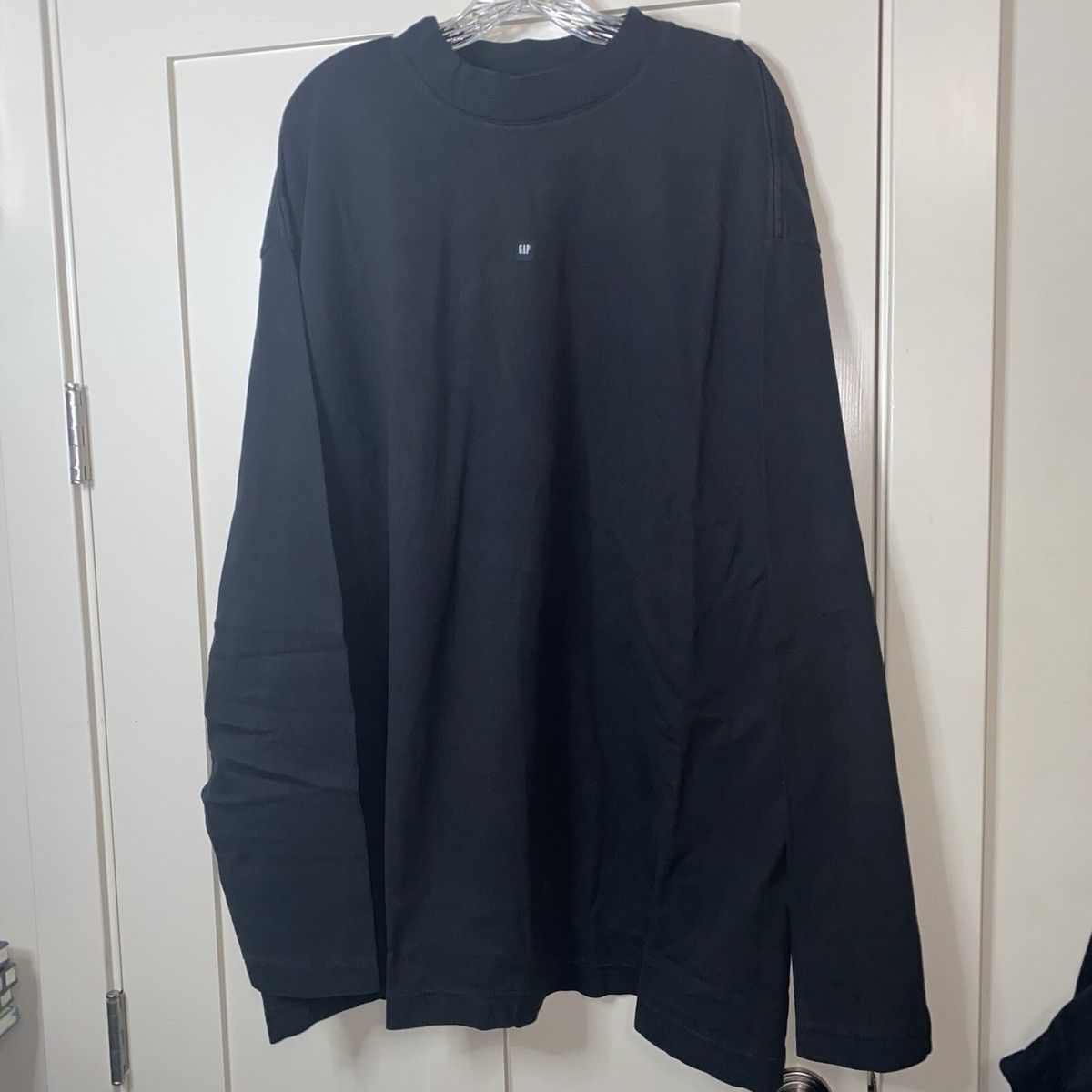 Yeezy X Gap Engineered By Balenciaga Logo Long Sleeve Shirt Black
