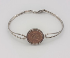 Bracciale argento 925 moneta romana replica gioiello donna