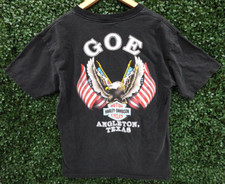 Harley Davidson Eagle 1991 Holoubek Single Stitch Black T-Shirt Vintage Men Sz L