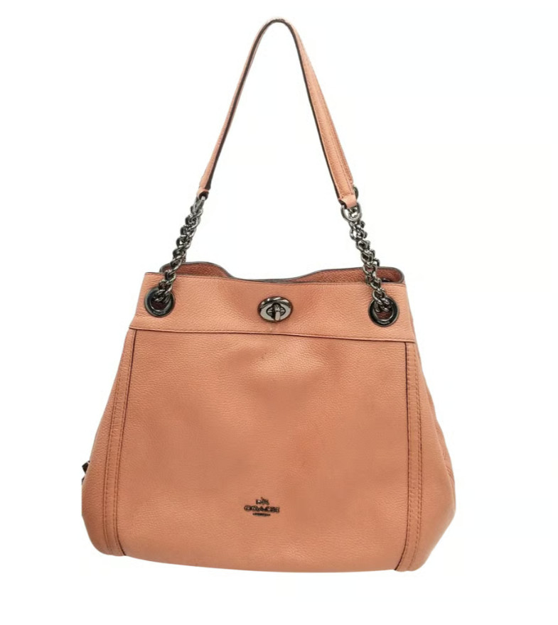 Coach Peach Market Turnlock Tote Gem