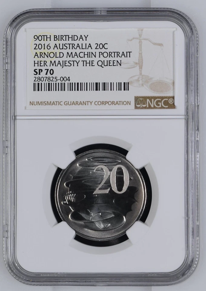 2016 AUSTRALIA ARNOLD MACHIN PORTRAIT HER MAJESTY 90 BIRTHDAY NGC SP 70 PERFECT - Image 3 of 4