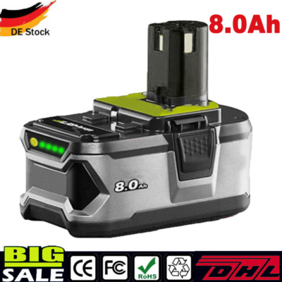8.0Ah 18V Akku für RYOBI One Plus Lithium Ion RB18L50 P108 P104 RB18L40 Batterie