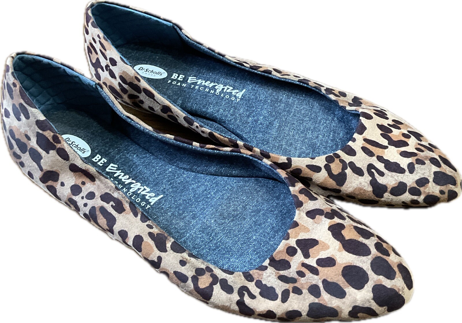Dr Scholls Comfort Women’s Pointy Ballet Flats Slip-On Leopard Print Size 9.5