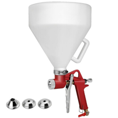 Ceiling Wall Texture Air Hopper Spray Gun Paint Drywall Painting W/ 3 Nozzles