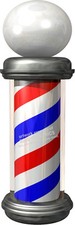 CALCOMANÍA DE VINILO DE POSTE DE PELUQUERÍA GLOBO TOP (ELIGE TU TALLA) ROJO BLANCO AZUL