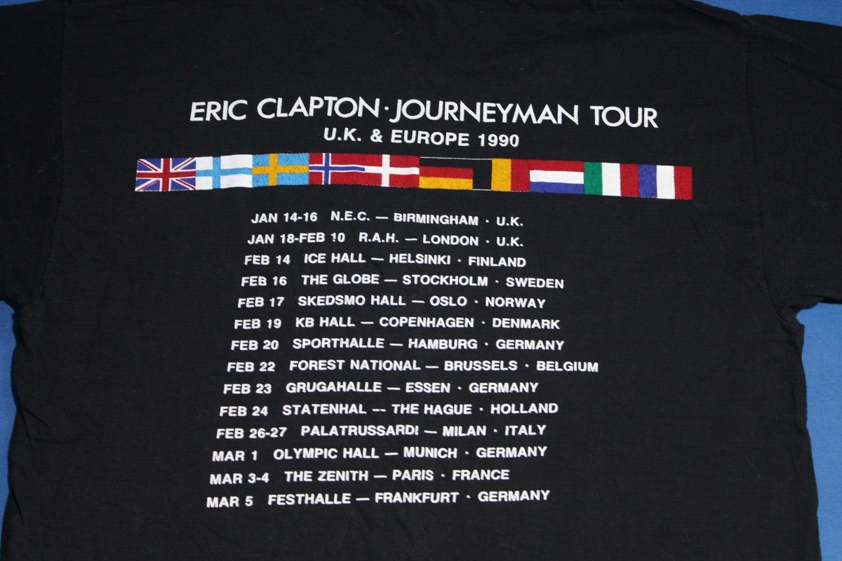 90s Vtg Eric Clapton Shirt Journeyman Tour UK & Europe 1990 90s Vtg Eric Clapton Shirt Journeyman Tour UK & Europe 1990