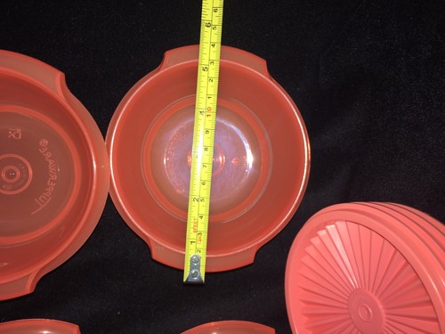 TUPPERWARE SERVALIER SERVING BOWLS SET-4 BOWL 4 SEAL 10 Oz-NEW Orange SEALs - Picture 6 of 7