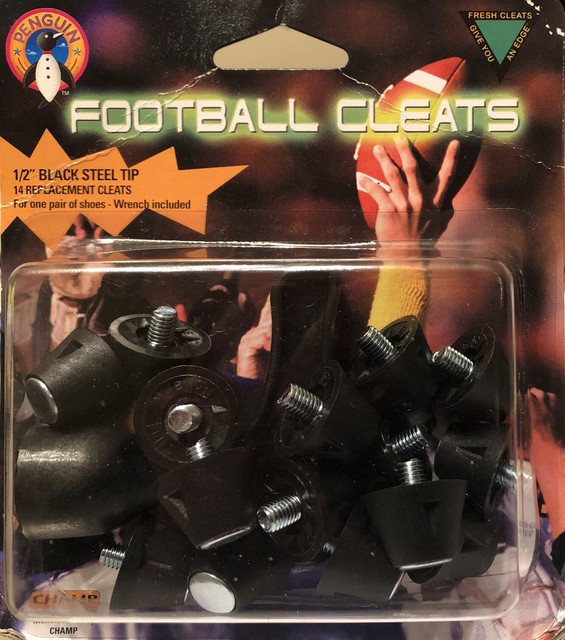 Penguin 1/2" Inch Replacement Football Cleat Black w/ Wrench (14 Cleats
