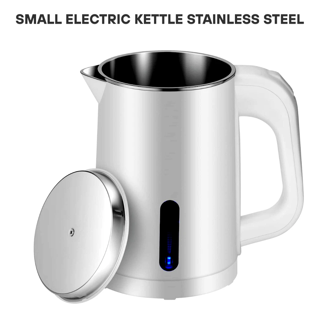 Stainless Steel 0.6L Travel Electric Kettle, White