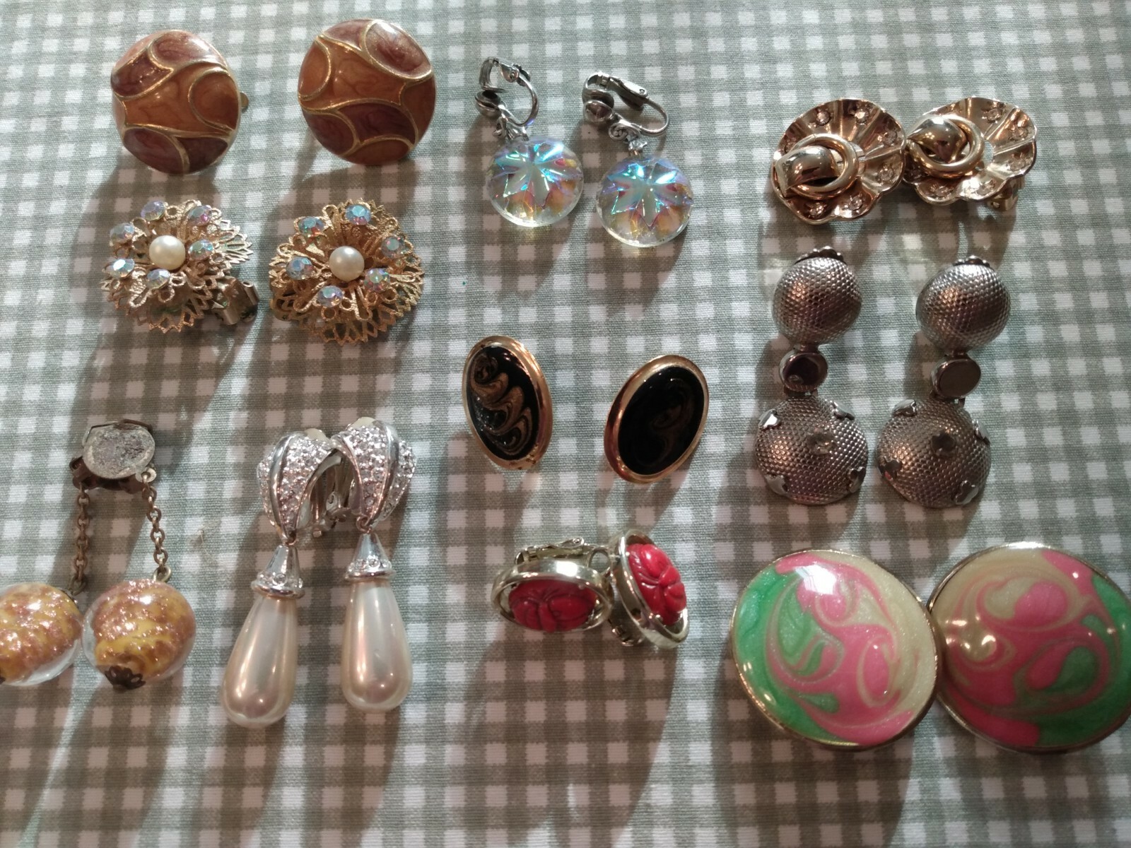 Vintage Clip Earrings Lot of 10 Pairs Pearls Enamel Estate Find eBay