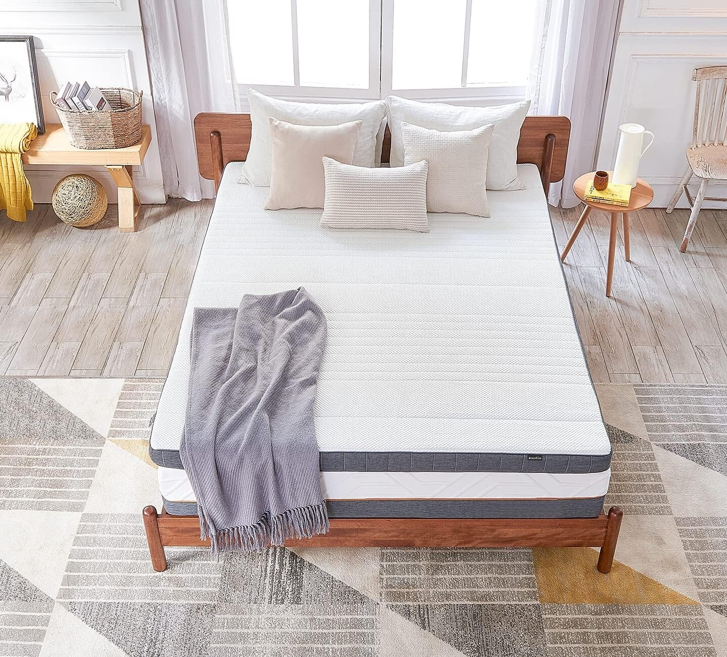 Inofia Sleep Single Gel Memory Foam Mattress Topper,3" Gelgem Mattress