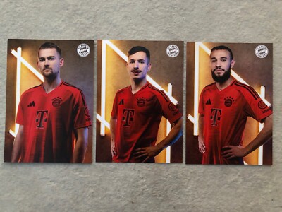 Autogrammkarte ZARAGOZA/DE LIGT/MAZRAOUI Bayern München 2024/2025 NICHT IM SATZ!