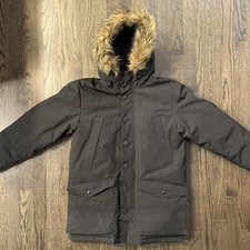 Gap Kids Boys Faux Fur Heavy Weight Parka Winter Jacket Black Size XXL 14-16 