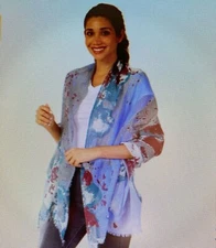 Blue Flower Print Scarf from Jovie - Factory Sealed