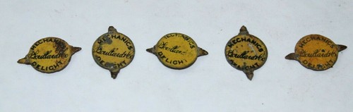  Vintage Tin Tobacco Tag P Lorillard Mechanics Delight  lot of 5 #3