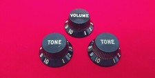 1970's USA FENDER STRATOCASTER Guitar Control KNOBS Set 3 Spoke Strat