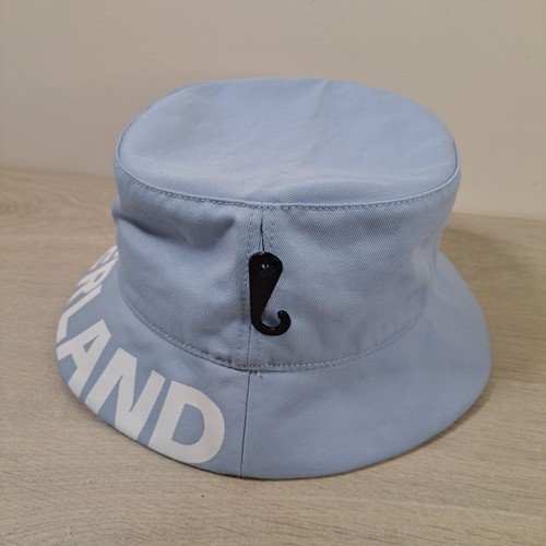 Timberland Light Baby Blue Bucket Hat Logo Spell Out 100% Cotton Mens L/XL New - Picture 4 of 8