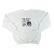 Vintage 90s Hanes I FEEL STRESS Novelty Graphic Crewneck Sweatshirt Medium Large