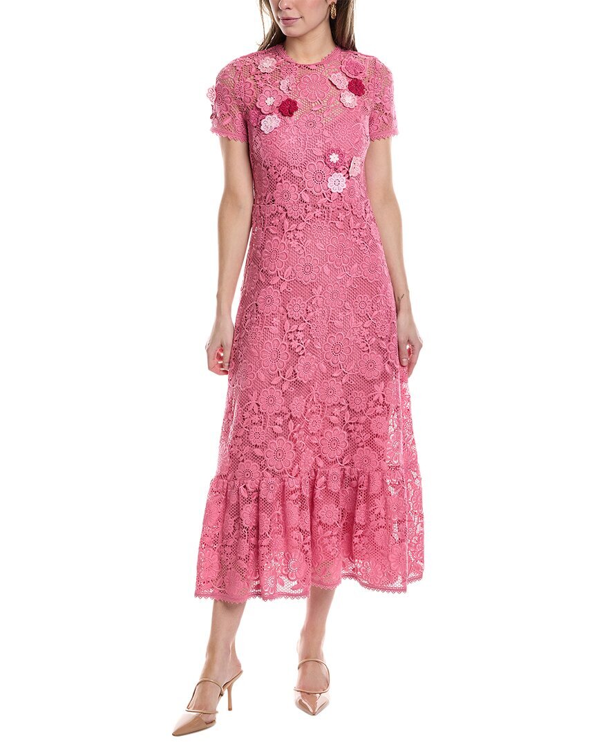 Красное миди-платье Valentino Женское розовое 46