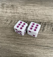 2X White Purple Dice Valve Stem Caps Cap Cover Car Truck Bike Motorcycle Bicycle