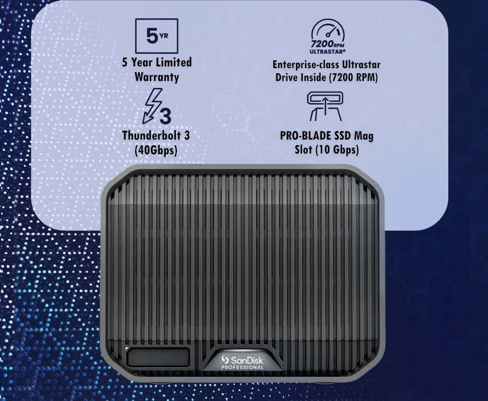 SanDisk Professional 16TB G-RAID Mirror 2 Bay RAID Array 2 x 8TB Thunderbolt 3 - Image 2 of 4