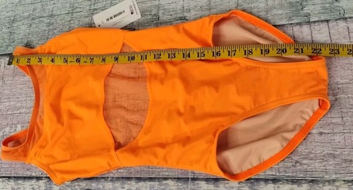 BP designs NWT Orange Leotard - Crescent Leo - Open Back BodySuit Dancewear YLG - Picture 15 of 17