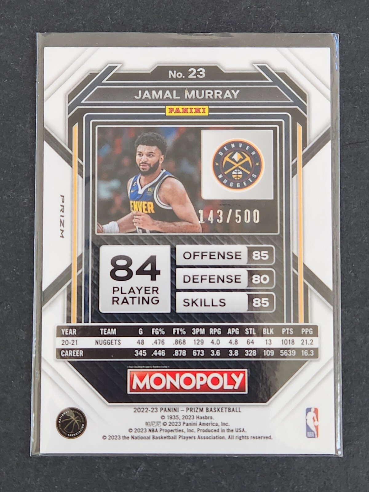 2022-23 Monopoly Prizm Gold Money Shimmer #/500 Cards. Pick Your Card. - Picture 14 of 48