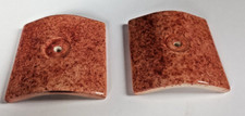 2 PIASTRELLE QUADRATE CURVE  COLOR TERRACOTTA PER STUFA LINCAR MONELLA 174/175